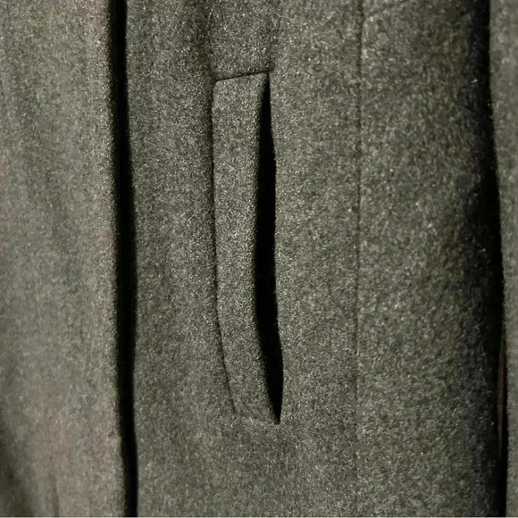 Mossimo Charcoal Grey Wool Blend Coat | Asymmetrical Zip | Size L - Picture 2 of 10